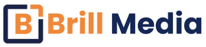 Brill Media logo with orange and dark blue text