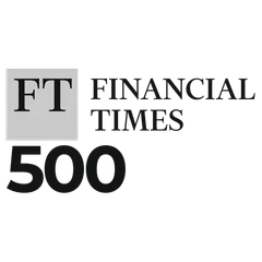 Financial Times 500 logo in black and grey