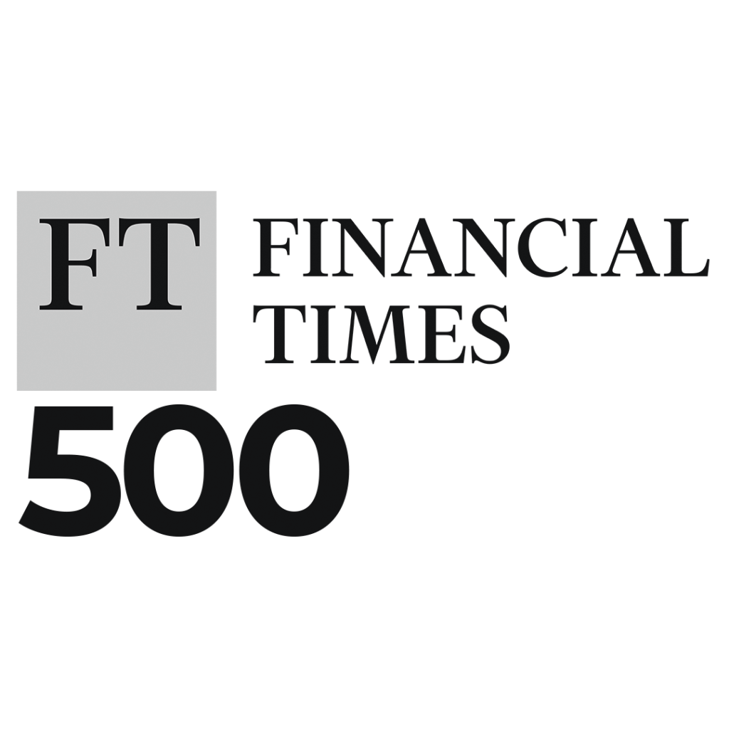 Financial Times 500 logo in black and grey