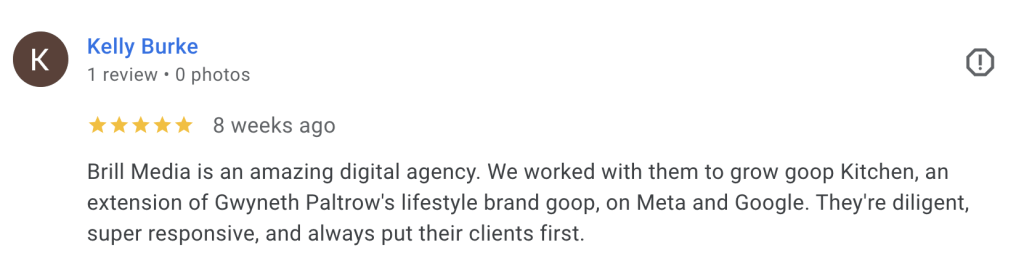 Client review of Brill Media