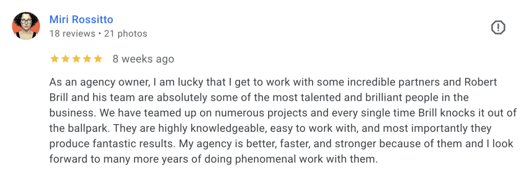 Client review of Brill Media